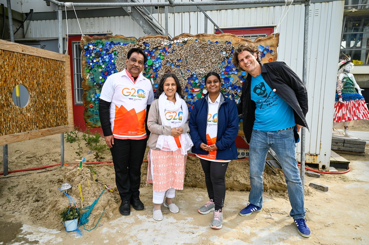 #G20India united for #CleanOceans 

Mega beach cleanup organized by 🇮🇳<a href="/IndinNederlands/">India in the Netherlands</a> &amp; 🇳🇱 <a href="/MinIenW/">Ministerie van Infrastructuur en Waterstaat</a> at the famous #Scheveningen beach in Netherlands 

Adopt #LiFE  
Become #ProPlanet 

<a href="/moefcc/">MoEF&CC</a> <a href="/g20org/">G20 United States</a>