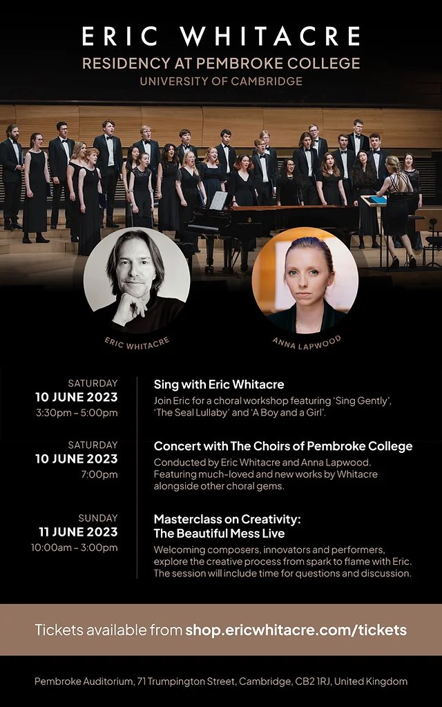 annalapwood's tweet image. 10yrs between these photos! I first met @ericwhitacre as a teenager when we were both involved in a big Jubilee concert at Buckingham Palace. 17yr old me wouldn’t believe we’re now running a workshop weekend together… come and join us ❤️ shop.ericwhitacre.com/tickets