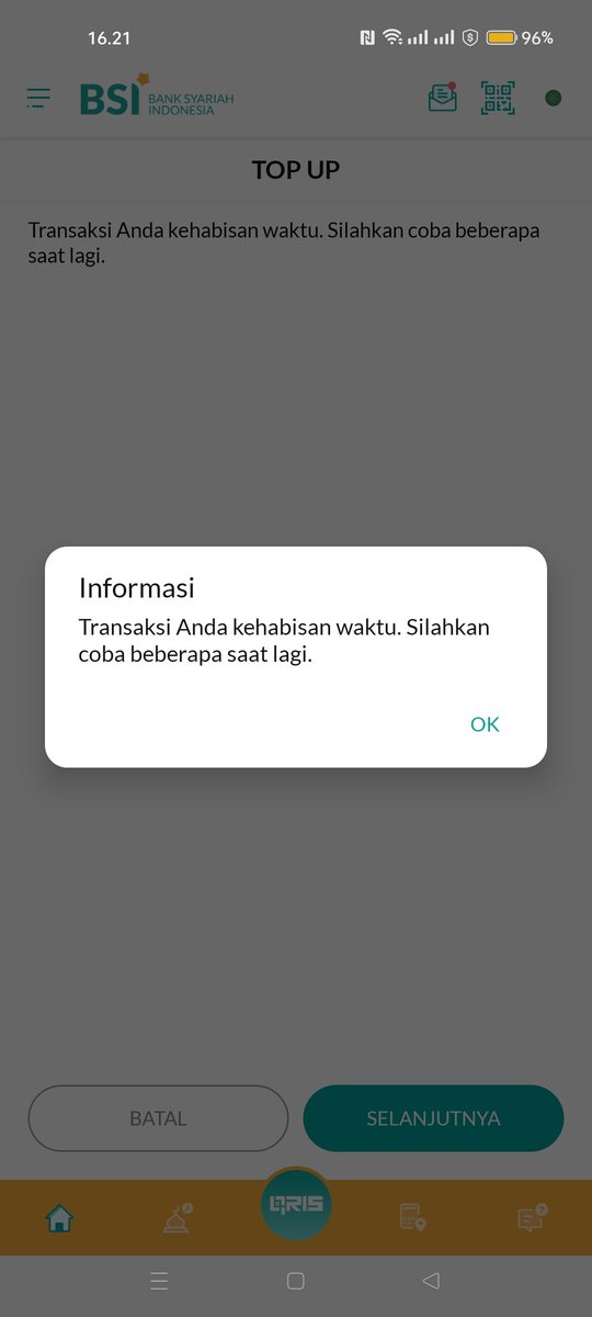 Indri_wk's tweet photo. @bankbsi_id ini mau top up kenapa ngak bisa" ya? Sampai 5x percobaan, sampai restart hp tp tetep sama gak bisa. https://t.co/BCgKtkP6Ti