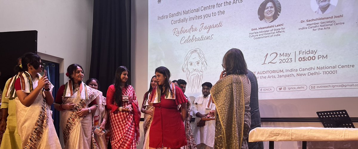 prcpayel's tweet photo. Honoured to be part of the event at @ignca_delhi on Rabindra Jayanti . 
Performed Rabindra Sangeet- my humble tribute to Gurudev. 
Thanking IGNCA for the opportunity. 
Pleased to meet actor @ActorRudranil and @rivagdas 
#rabindranathtagore #rabindrajayanti #AzadiKaAmritMahotsav https://t.co/SH7oXMqTpJ