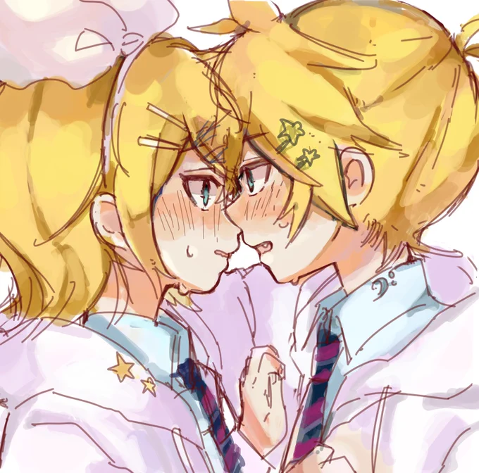 キスする5秒前のレンリンが見たいな‥っていう落書き