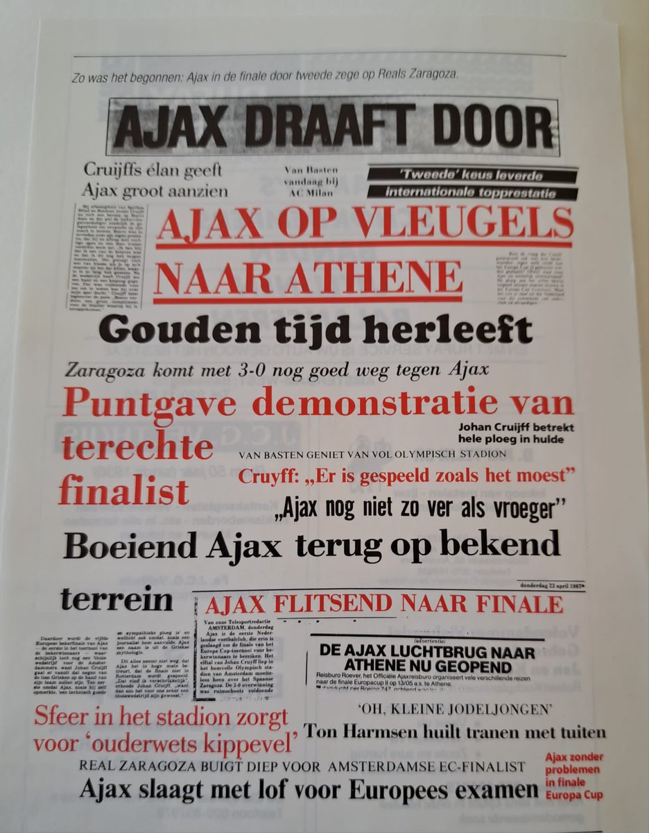 Vandaag exact 36 jaar geleden! Op 13 mei 1987 won Ajax de Europacup II. Lokomotive Leipzig met 1-0 verslagen. Enige doelpunt werd gemaakt door Marco van Basten.

#AJAX #eredivisie #Amsterdam #AjaxMuseum #wijzijnajax #groaja #marcovanbasten #europacup #europacup2