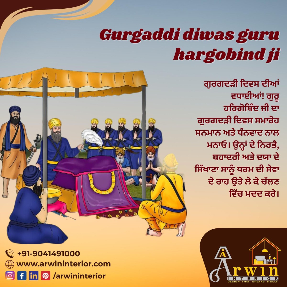 InteriorArwin's tweet photo. Gurgaddi Diwas, also known as the CORONATION DAY, is a significant occasion in the Sikh community that marks the ascension of a Guru to the throne of SPIRITUAL LEADERSHIP.

#GuruHargobindJi #GurgaddiDiwas #Sikhism #MiriPiri #AkalTakht #Leadership #History #Religion #Guidance https://t.co/0q4nLSWYcv