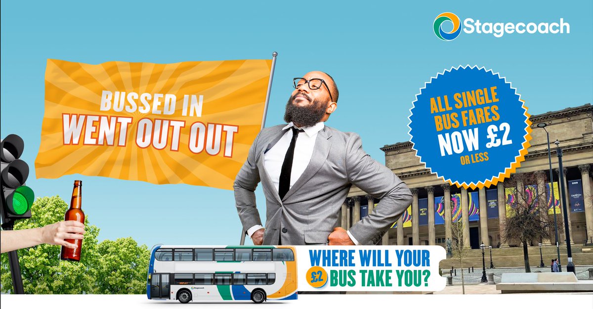 StagecoachMCSL's tweet photo. Welcoming Europe to #Liverpool - We've got your #bus ticket around the city this #MusicalMay. All single fares NOW £2 or less. 
Find out more here - https://t.co/wNQ2A7WXRv
#LiverpoolCalling #WelcomeEurope https://t.co/ygsr9jvm4w