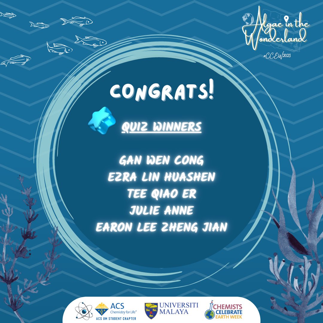 um_acs's tweet photo. We would also like to congratulate the winners of the quiz, who proved to be true experts in the field of algae 🎉. We hope that this quiz has inspired you to continue learning and exploring the fascinating world of algae. https://t.co/Siiq4UPEJr