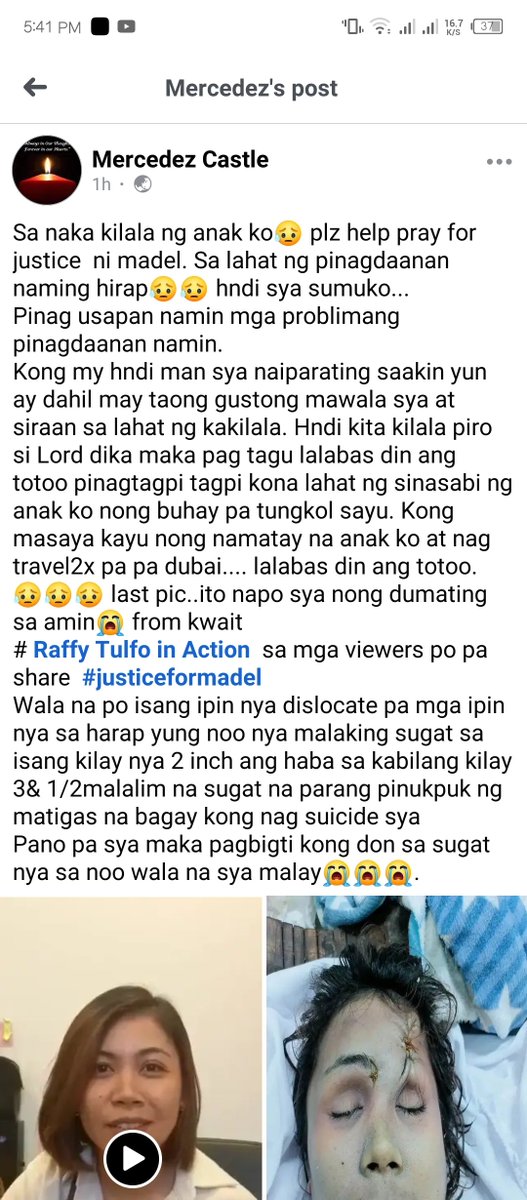 Jennniieel's tweet photo. #RaffyTulfoInAction pa help po sana sa isa nating OFW https://t.co/tYVYI4tPs7