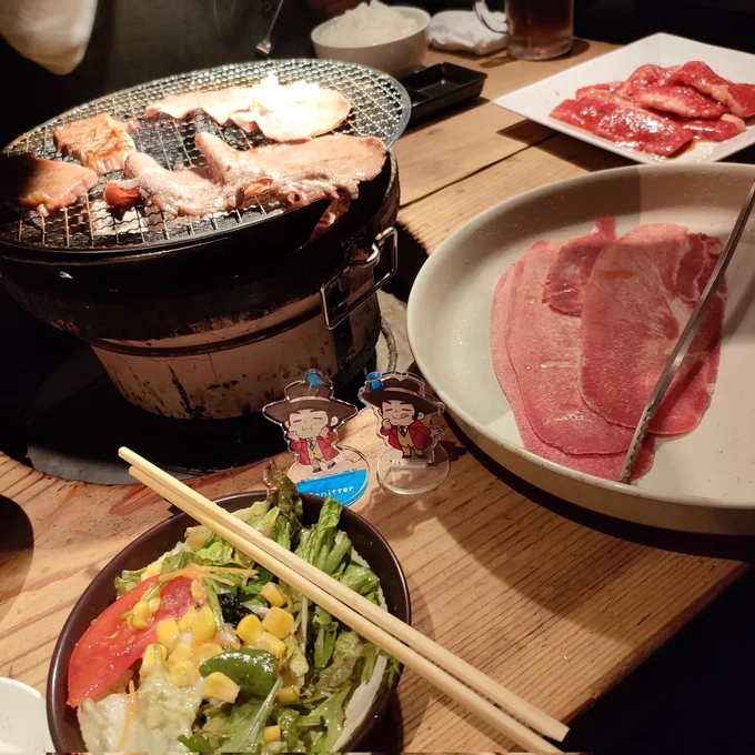 #ぜにったちゃん も連れて前夜祭してもらった お肉イズ正義