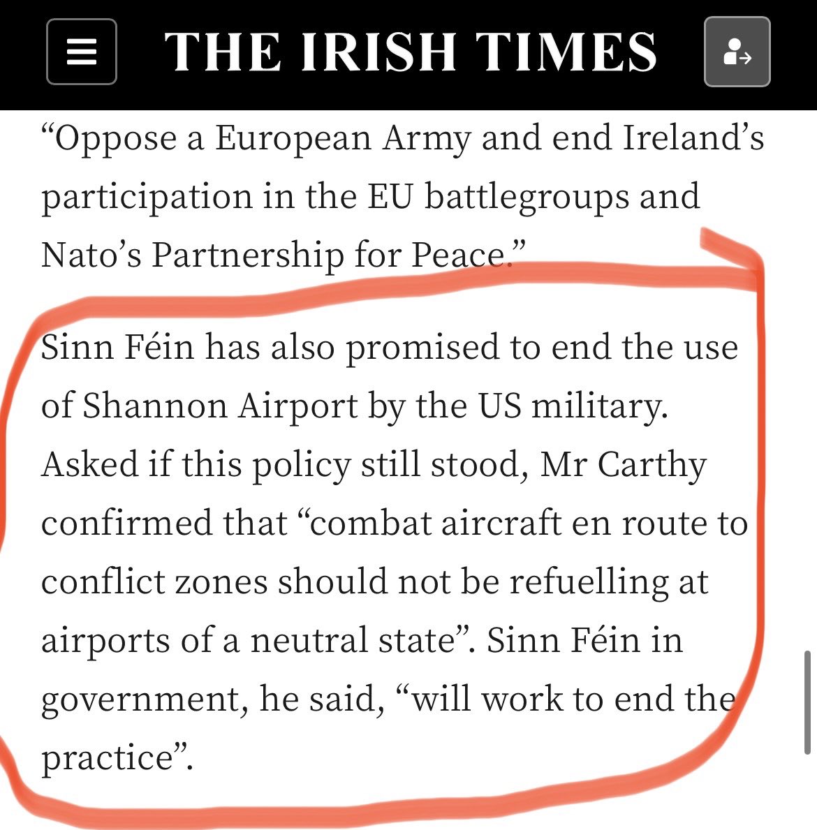 I Wonder if this policy will form part of SF’s local election campaign in Clare next year?