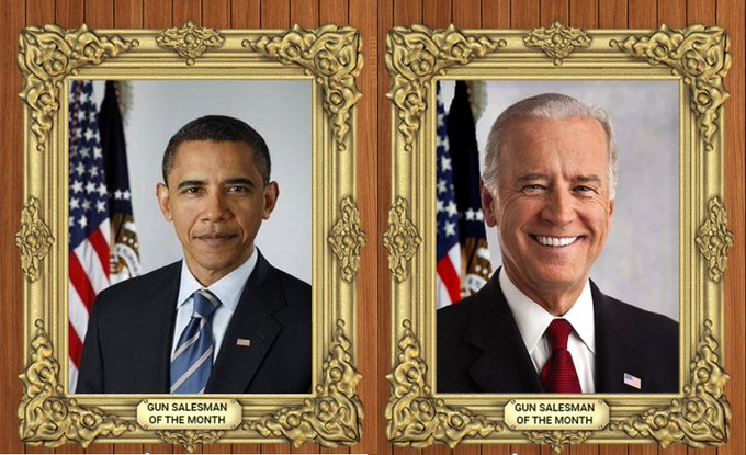 Eddies_X's tweet photo. @elonmusk The greatest gun salesmen ever, Obama &amp; Biden https://t.co/g2v0DWeNmW