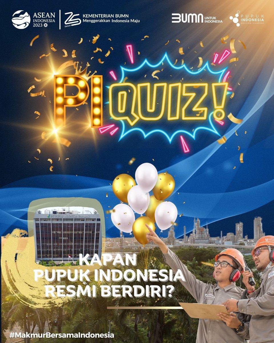 pupuk_indonesia's tweet photo. SAAT PUPUK INDONESIA QUIZ!🎉

Yuk, jawab pertanyaan di atas dan menangkan total hadiah Rp. 1.500.000,- untuk 10 Sahabat Pupuk yang beruntung!

Caranya gampang banget!
1. Follow twitter @pupuk_indonesia
2. Like tweet ini dan tweet lainnya
3. Tulis jawaban kamu dan tag 3 teman di https://t.co/ERBXj9ToeB