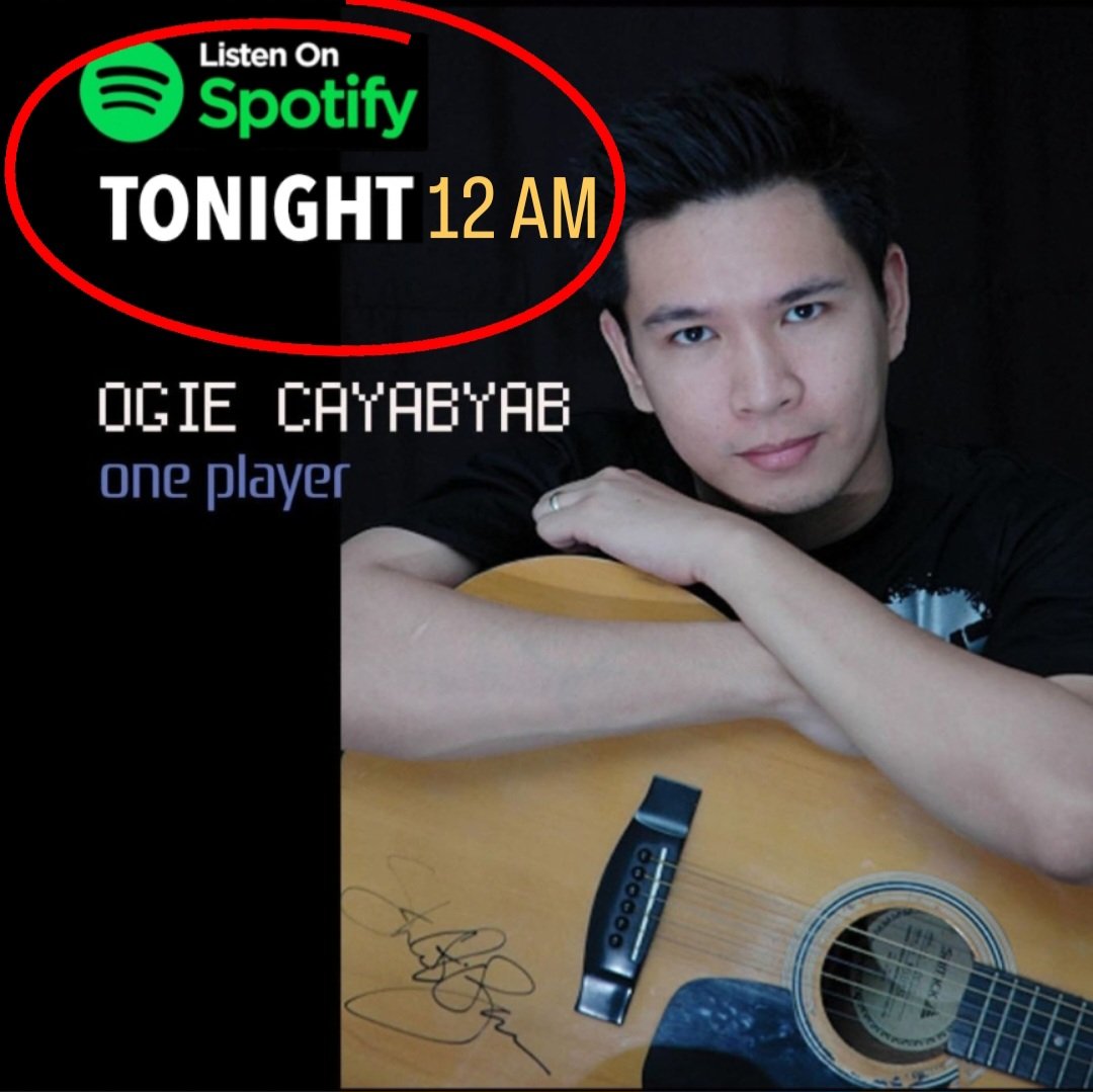 ogiecayabyab's tweet photo. TONIGHT at exactly 12AM sa SPOTIFY! Enjoy One Player album all over again and be blessed!
Also available sa LAHAT ng digital music stores &amp; social media platforms. 💯 

#thankYouLord
#angsayasaya
#ogiecayabyab 
#oneplayer
#hellsong
#alammobakungsaankapupunta
#MothersDay
#May14 https://t.co/RrmDVlR7qW