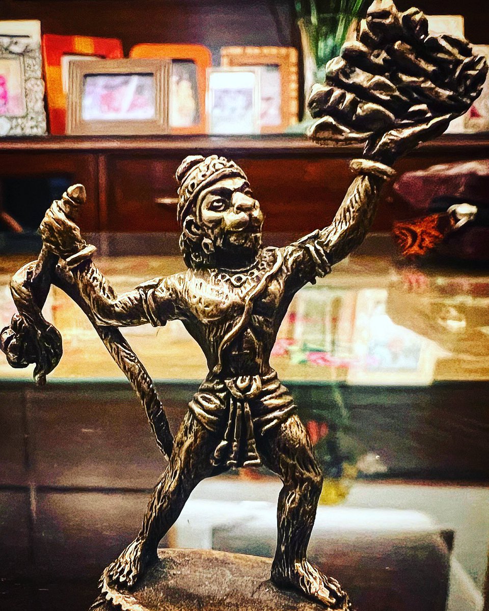 advsanjoy's tweet photo. This fellow is my bed side companion protecting me through the dark night! 

Jai Hanuman! https://t.co/qCSq0HRlAu
