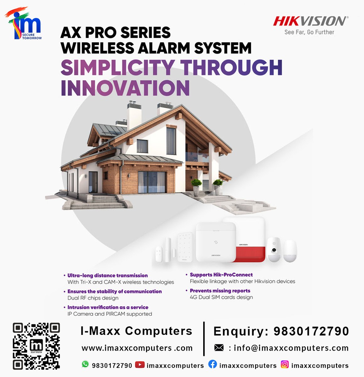 imaxxcomputers's tweet image. A New Freedom of Security.
Contact Now : 9830172790
Visit Our Website Now : imaxxcomputers.com
#wirelessalarmsystem #wirelessalarm #HIKVISION #imaxxcomputers #IMAX #innovation #AXPRO
facebook.com/imaxxcomputers