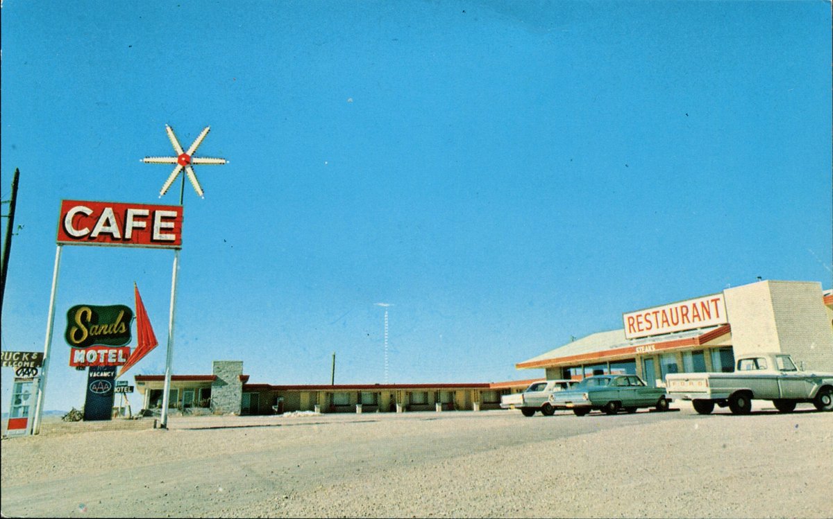 Vintage Classic Postcards on Twitter "thesandsmotelrestaurantvaughnnewmexico_11112424736_o"