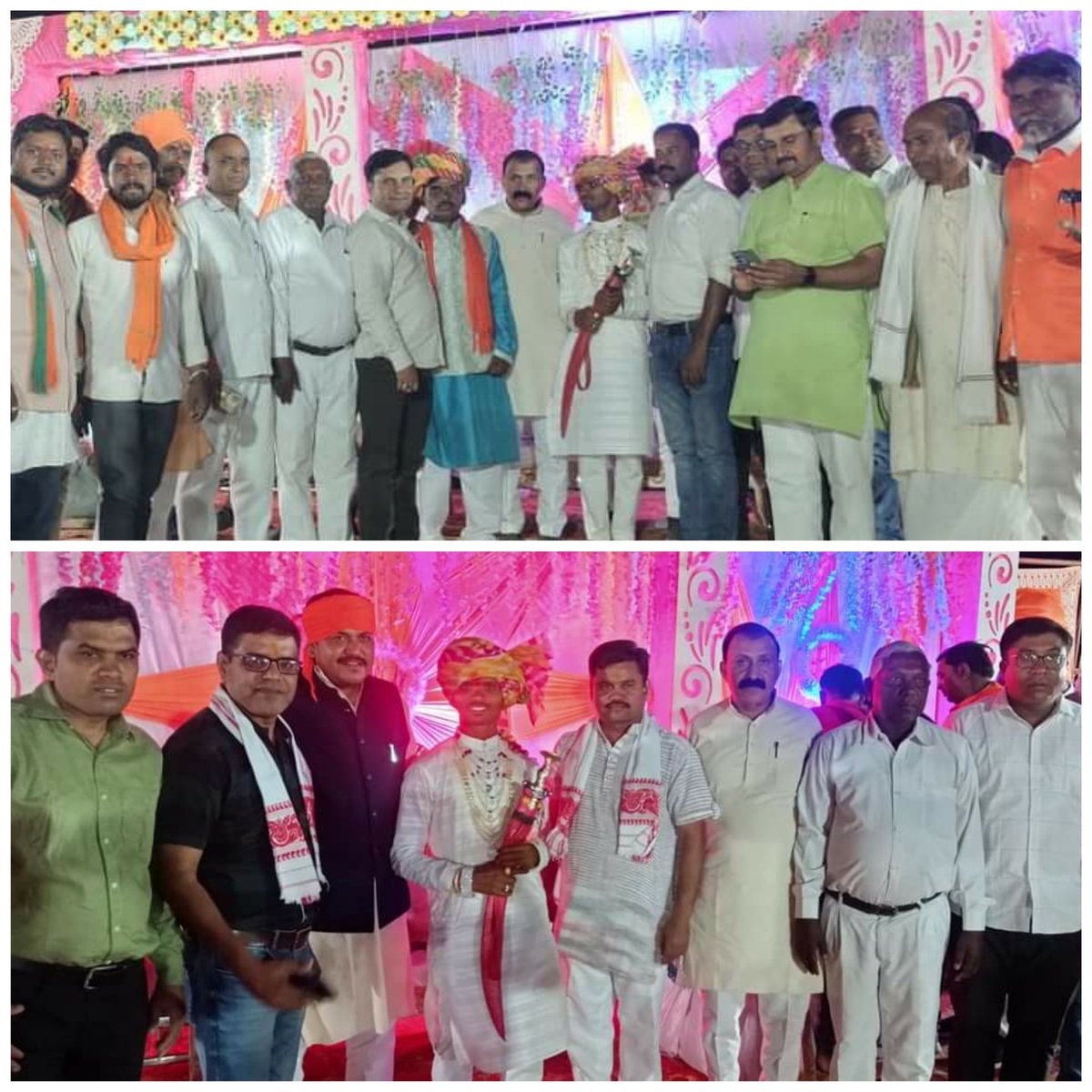 laxmannayakbjp9's tweet photo. कल हिन्दू युवा जनजाति संगठन #HYJS प्रमुख श्री कमल डामोर के विवाह समारोह में सम्मिलित हो कर उन्हें दाम्पत्य जीवन की शुभकामनाएं प्रेषित की। https://t.co/WrZk7AtPc3
