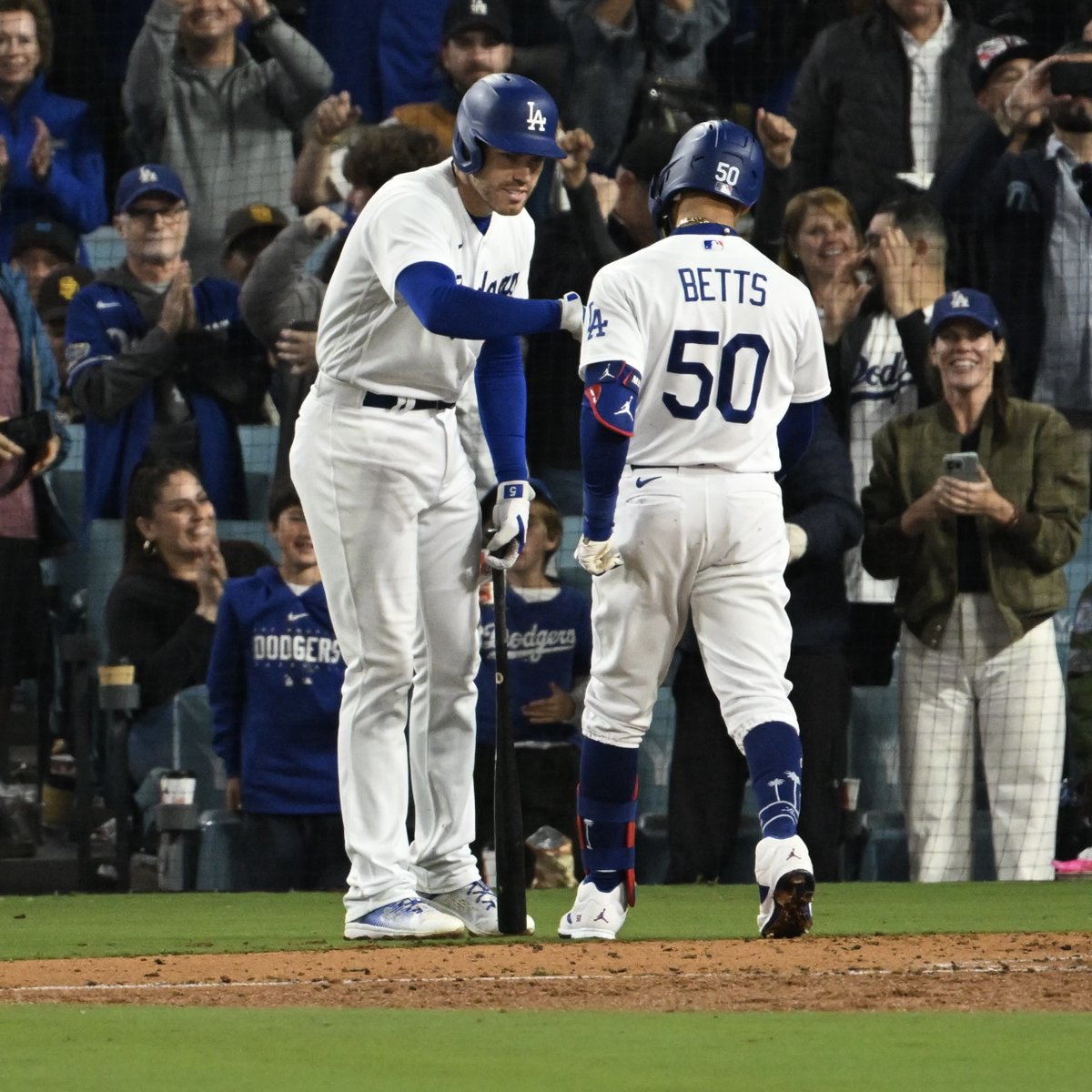 DodgerInsider's tweet photo. Mookie Betts and Freddie Freeman provide a superstar punch to knock out the Padres. 

Story🔗https://t.co/h5MQ7NngVt https://t.co/taeT8tQGxo