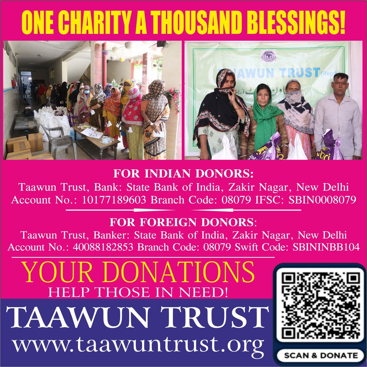 The miracle of giving is that it ripples. Your one small gesture can affect hundreds. Please donate at: taawuntrust.org 
#Contribute #Help #socialcause #Redcross #Canada #NayelNassar #indiansincanada #redcrosssociety #UnitedchurchofChrist #ZeroHunger #hungerrelief #SABIC