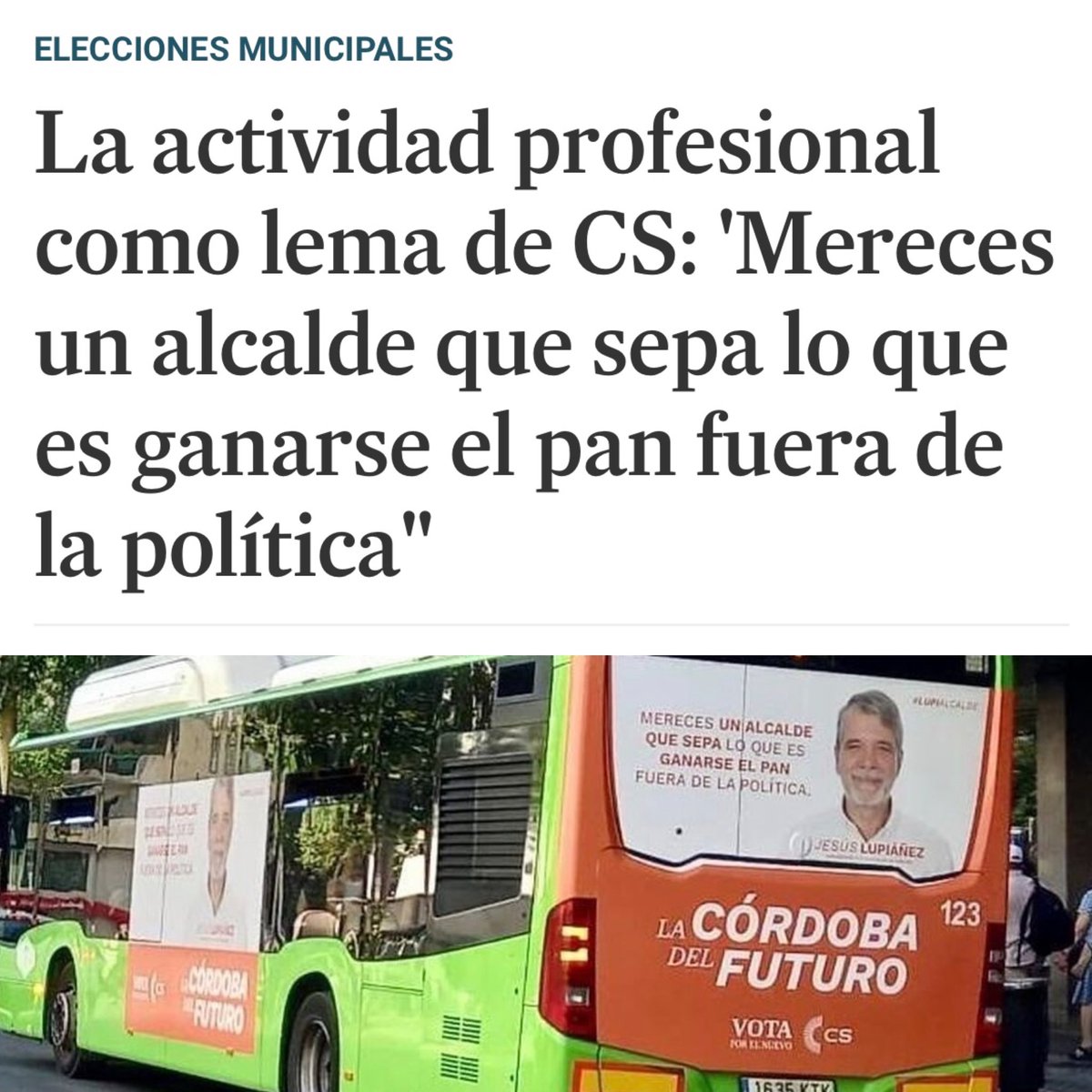 📢 Mereces un alcalde que sepa lo que es ganarse el pan fuera de la política.

🚌 Nuestro #LupiBus sigue recorriendo las calles de #Córdoba. ¿Ya lo has visto? 😎

🗞️ bit.ly/4584RoK | <a href="/eldiacordoba/">El Día de Córdoba</a> 

🟠 #LaCórdobaDelFuturo
#LupiAlcalde