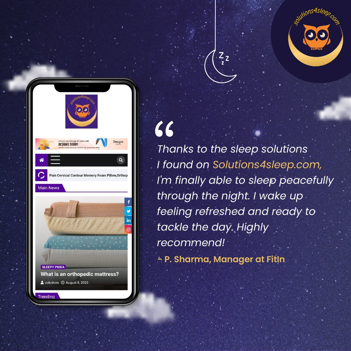 Hear it from our happy client! Discover how our sleep solutions have changed his life.
.
.
#Solutions4sleep #sleep #sleepexpert #sleepsolution #sleeping #Sleepwell  #Happyclients #Feedback #testimonial