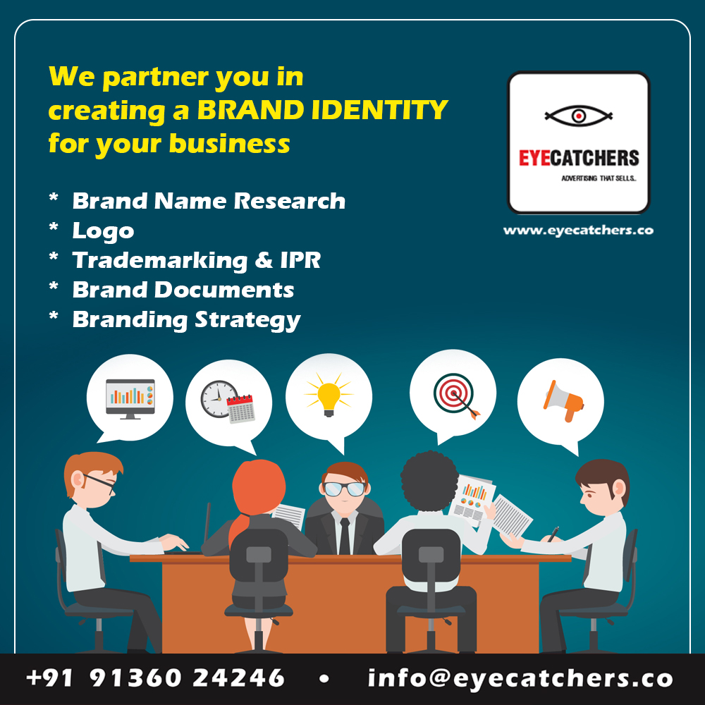 We partner you in creating a brand identity for your business!  

9136024246 
info@eyecatchers.co
 eyecatchers.co

 #Eyecatchers #Advertising #Branding #CreativeSolutions #DigitalMarketing #MarketingCommunications #Mumbai #Thane #Business #DigitalAgency #Creative
