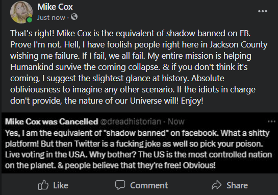 Mike Cox was Cancelled tweet media