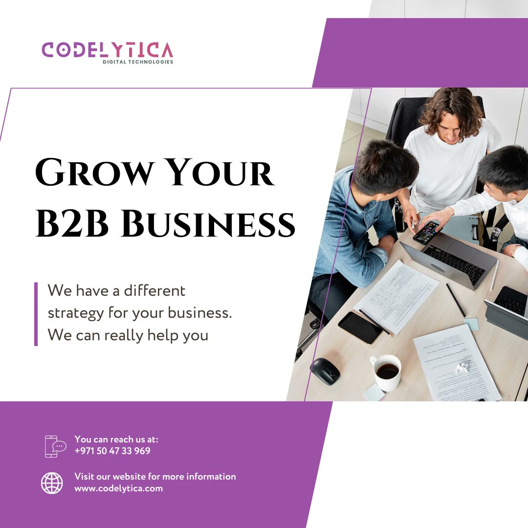 codelytica's tweet image. Is your B2B business ready for a new level of success?
You have come to the right place! Using our unique strategy, we can help you achieve your business goals.
Find out more by contacting us today.
.
.
#codelytica #Codelyticaai #artificialintelligence #uae