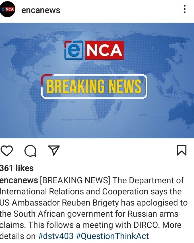 Tbell24's tweet photo. We want a public #apology for the far-reaching implications it had on our economy @DIRCO_ZA 
#Russia #arms #ukraine.  
What actual deal went through that day on the Rands $£€ all time low.  

The #USA and their irresponsible #propaganda! @ReubenBrigety who sent you!
@eNCA https://t.co/5Yn6dSF1nY