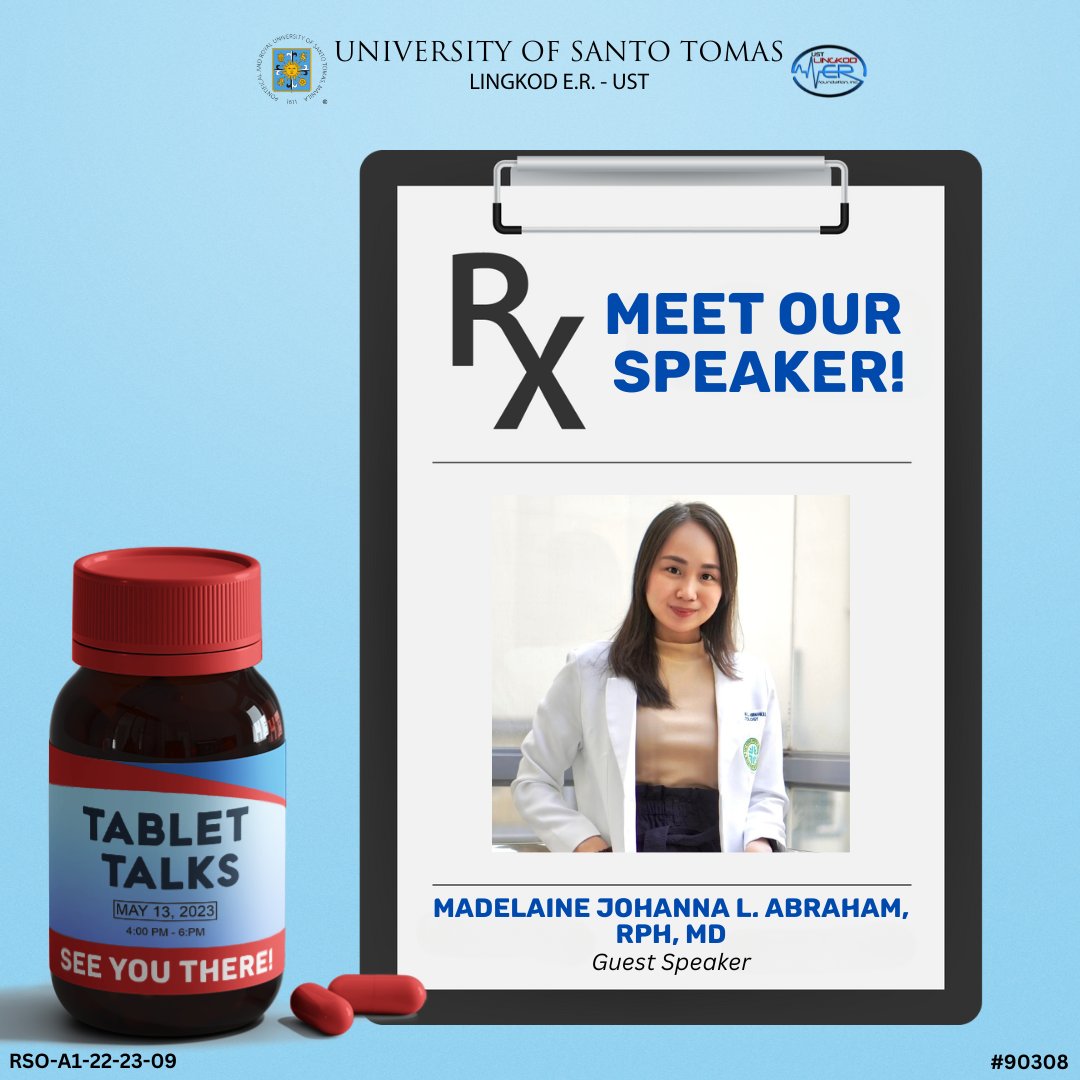 USTLingkodER's tweet photo. Volunteers! New event alert! 📷
Use your voice to save other lives by attending this webinar and how you can correct harmful practices with regards to OTC drugs. Get to know about what Dr. Abraham has to say by registering! https://t.co/JdzOfaEGMc