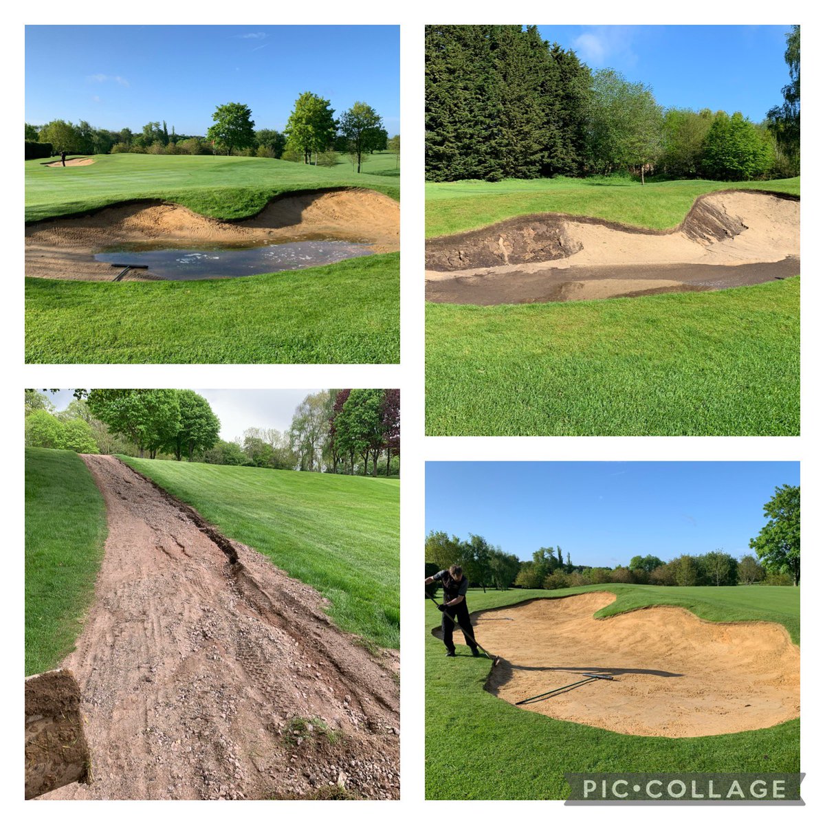 welwyngcgolf's tweet photo. Well that was an interesting week😳it’s had its ups and plenty of its downs💦60mm so far💦A full course set up from the team for the weekend all done ✅ holes will be moved tomorrow for the victory trophy qualifier👍enjoy your round😃⛳️ #grassfactory #greenkeeping #teamwork https://t.co/WrOonDgqDg