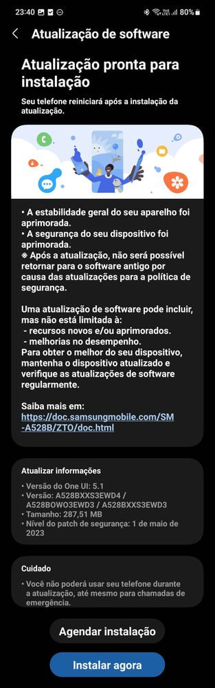latestsamupdate's tweet image. Samsung Galaxy A52s gets May 2023 patch in Brazil #GalaxyA52s #Samsung