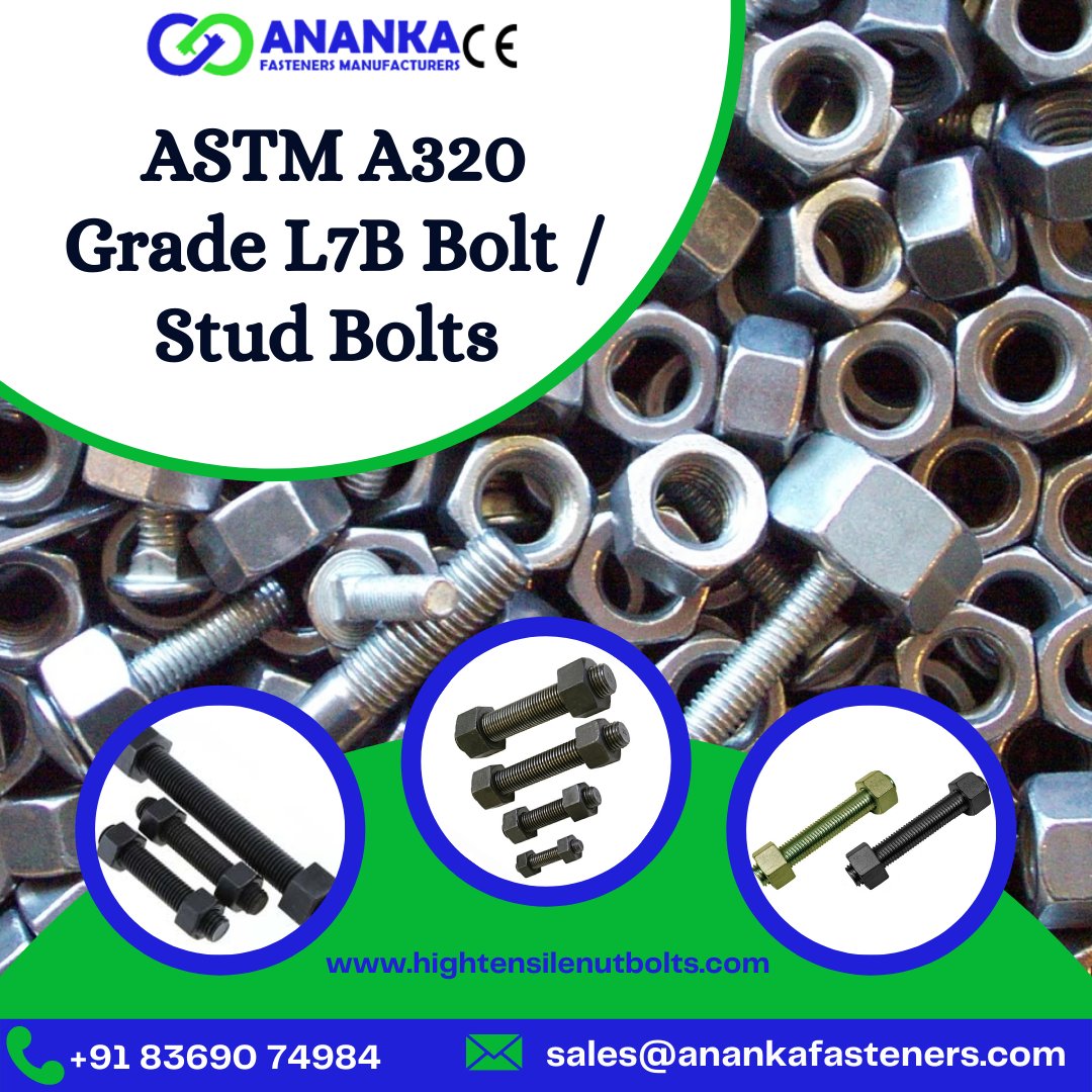 HTnutbolts's tweet photo. Best Quality ASTM A320 Grade L7B Stud Bolt
Ananka Group is an outstanding ASTM A320 Grade L7B Stud Bolt Manufacturer, Supplier &amp; Exporter in India. 
Source:https://t.co/CjJeqpx27C
 #ASTMA320Grade#ASTMA320GradeL7BStudBolt https://t.co/BDooo0QOIE