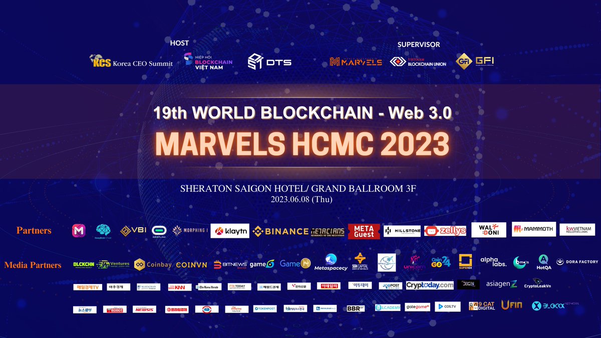 BLOK_Community's tweet photo. 🇻🇳 WORLD BLOCKCHAIN SUMMIT MARVELS HO CHI MINH CITY 2023
🏠 Location: Sheraton Saigon Hotel & Towel, 88 Dong Khoi, Ben Nghe, District 1, HCMC
🌐 Website: https://t.co/XRwGzfhQC1
📣 Fanpage: https://t.co/cliPw9iYbo
#WBSM2023 #koreaceosummit #dtsgroup #vba https://t.co/uENhiy1HLR
