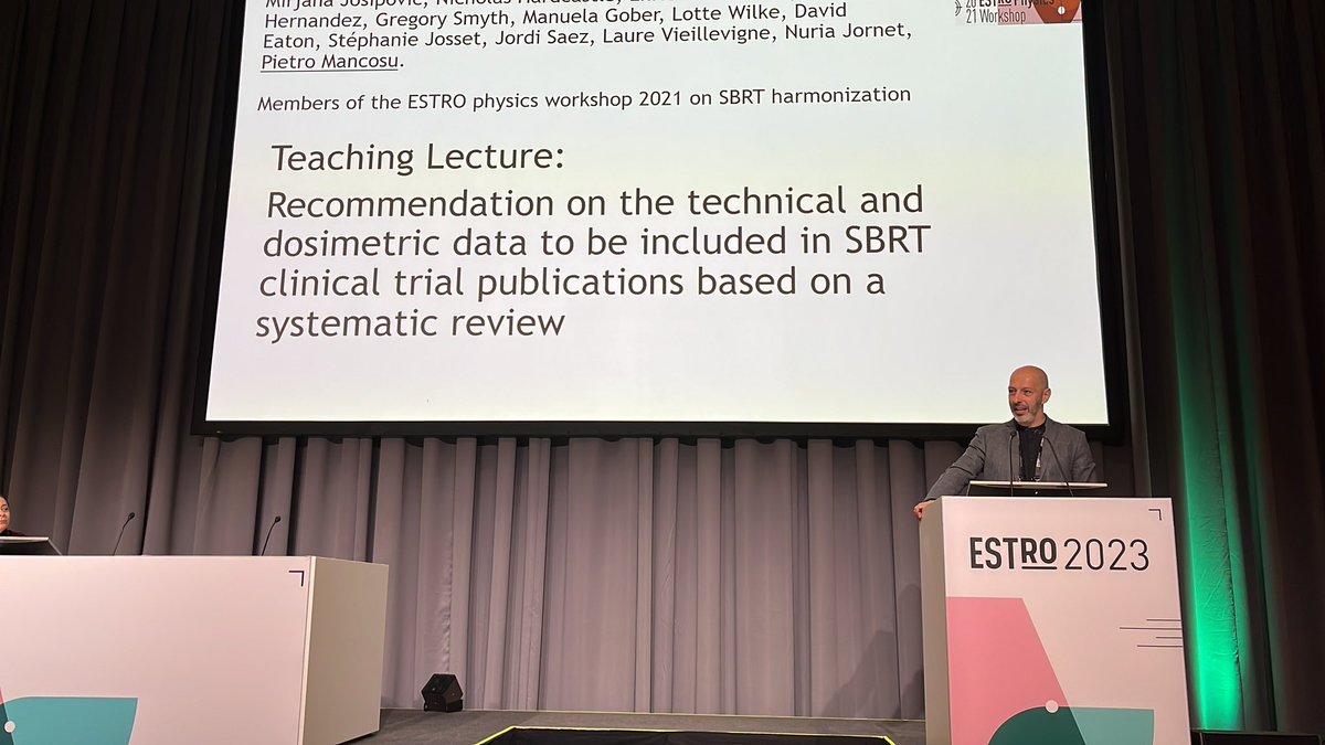 We continue with the results from an analysis on a systematic review on the physics and techical aspects reported in SBRT clinical trial results. Need for more detailed information to replicate in routine practice.  <a href="/MancosuPietro/">Pietro Mancosu</a> #ESTRO2023 #medphys