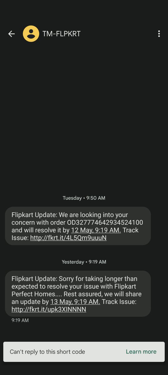 Manjunathab22's tweet image. @flipkartsupport @Flipkart i ve not received any update till now other than these two messages.. can you please act on priority