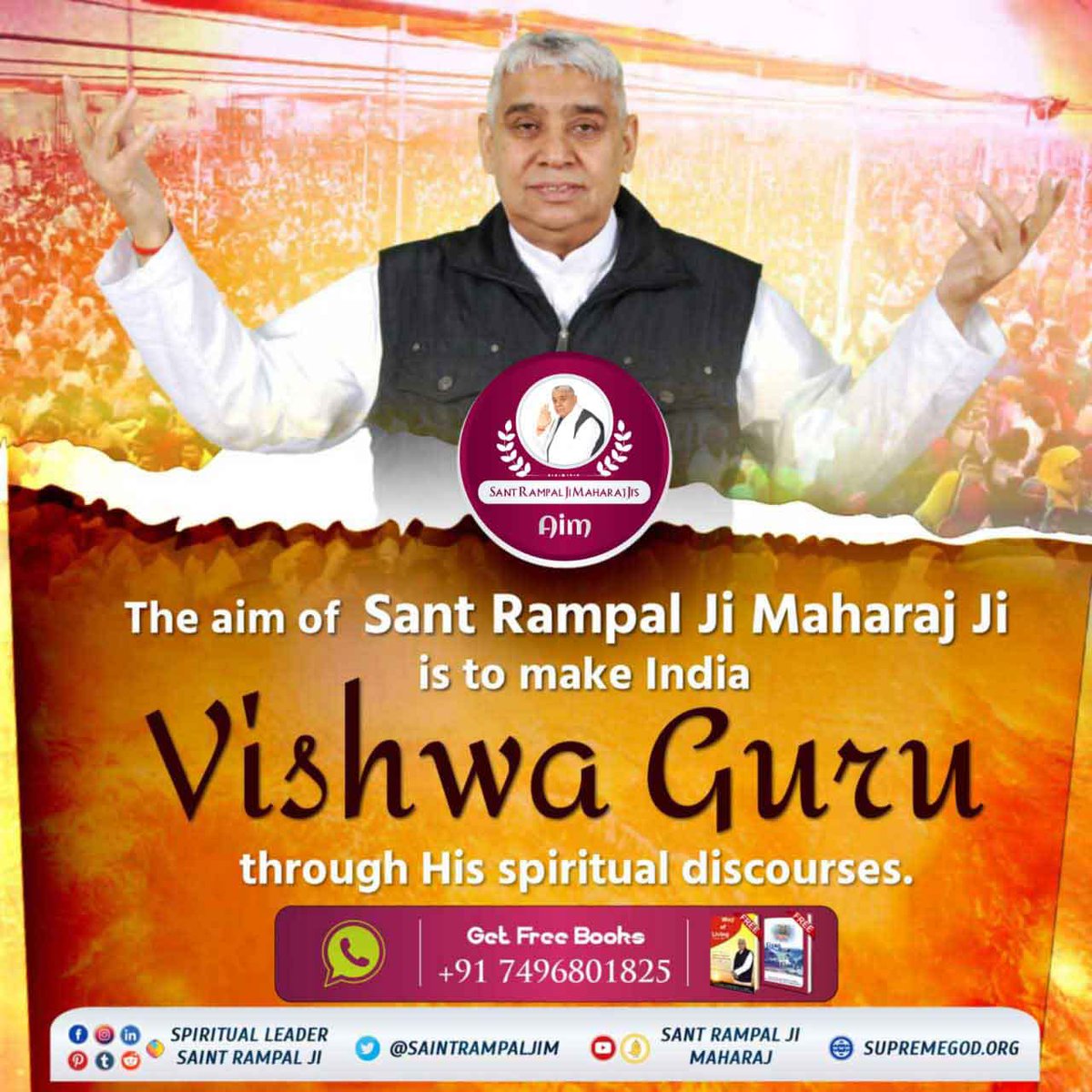 Mkumar_Mkumar_'s tweet photo. #संतरामपालजी_के_उद्देश्य
The purpose of Sant Rampal Ji Maharaj is that all human beings should worship the one Supreme God Kabir Saheb Ji and return to their original abode Satlok and take refuge in the Supreme God Kabir.
#संतरामपालजी_के_उद्देश्य https://t.co/Z39zfq1a2x
