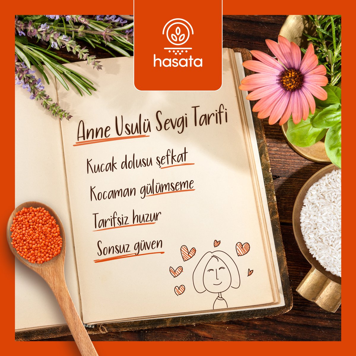 Hasatatr's tweet photo. Sevginin en güzel tarifi, anne usulü olanı…
Sevgisini ve şefkatini üzerimizden eksik etmeyen tüm annelerimizin Anneler Günü kutlu olsun😍🧡
#Hasata #AnnelerGünü https://t.co/e6rhTqAZu6
