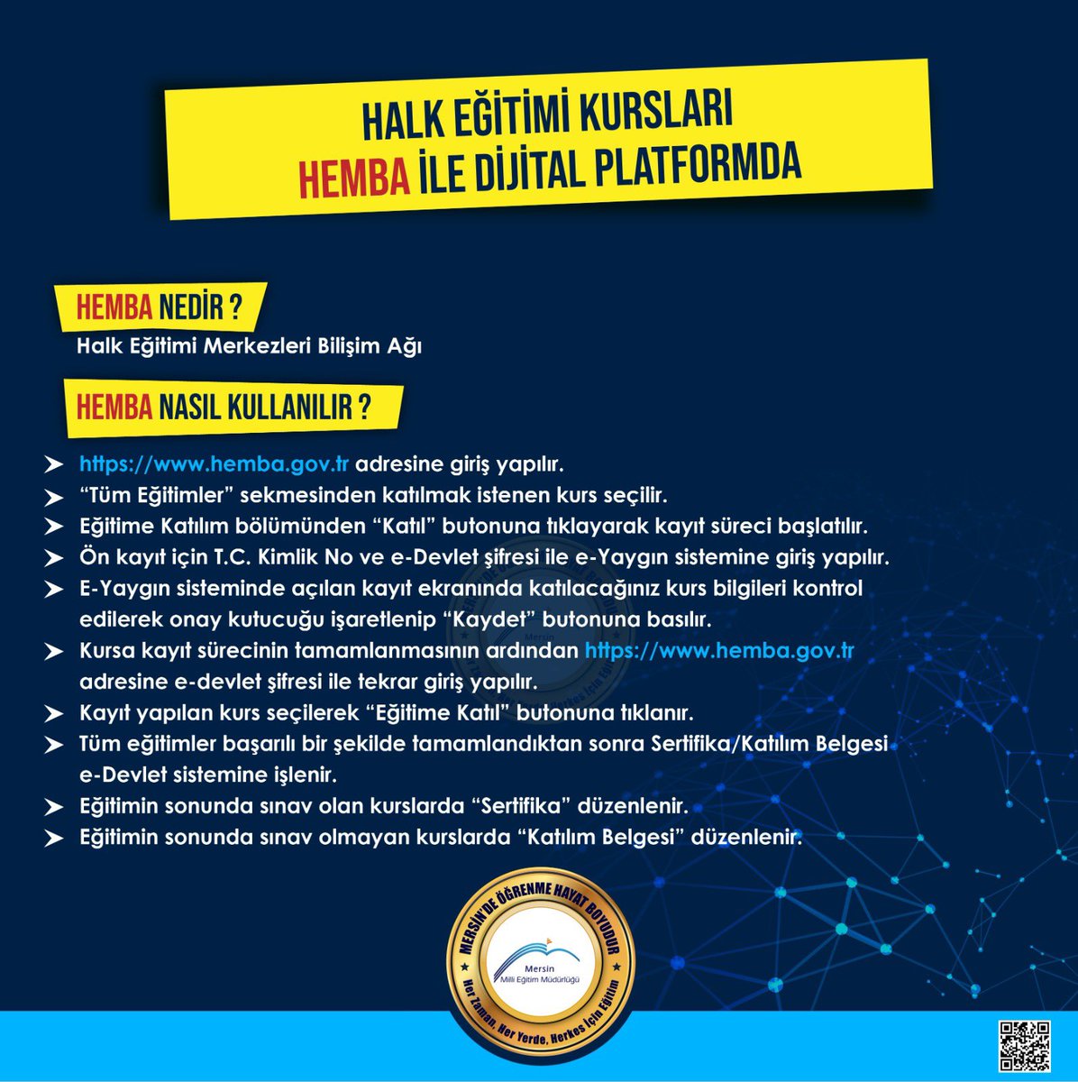 MikailEREN33's tweet photo. “AFET BİLİNCİ EĞİTİMİ KURSU ”
                                 almak ister misiniz❓

…çok daha fazla kurs #HEMBA ’da çevrimiçi olarak sizleri bekliyor👩‍💻👨‍💻

#MersindeÖğrenmeHayatboyudur

@prof_mahmutozer @ahpehlivan53 
@hbfettahoglu @ferhatdavran 

✍️ https://t.co/IHWISaIKOJ https://t.co/4XmkyaKuHF