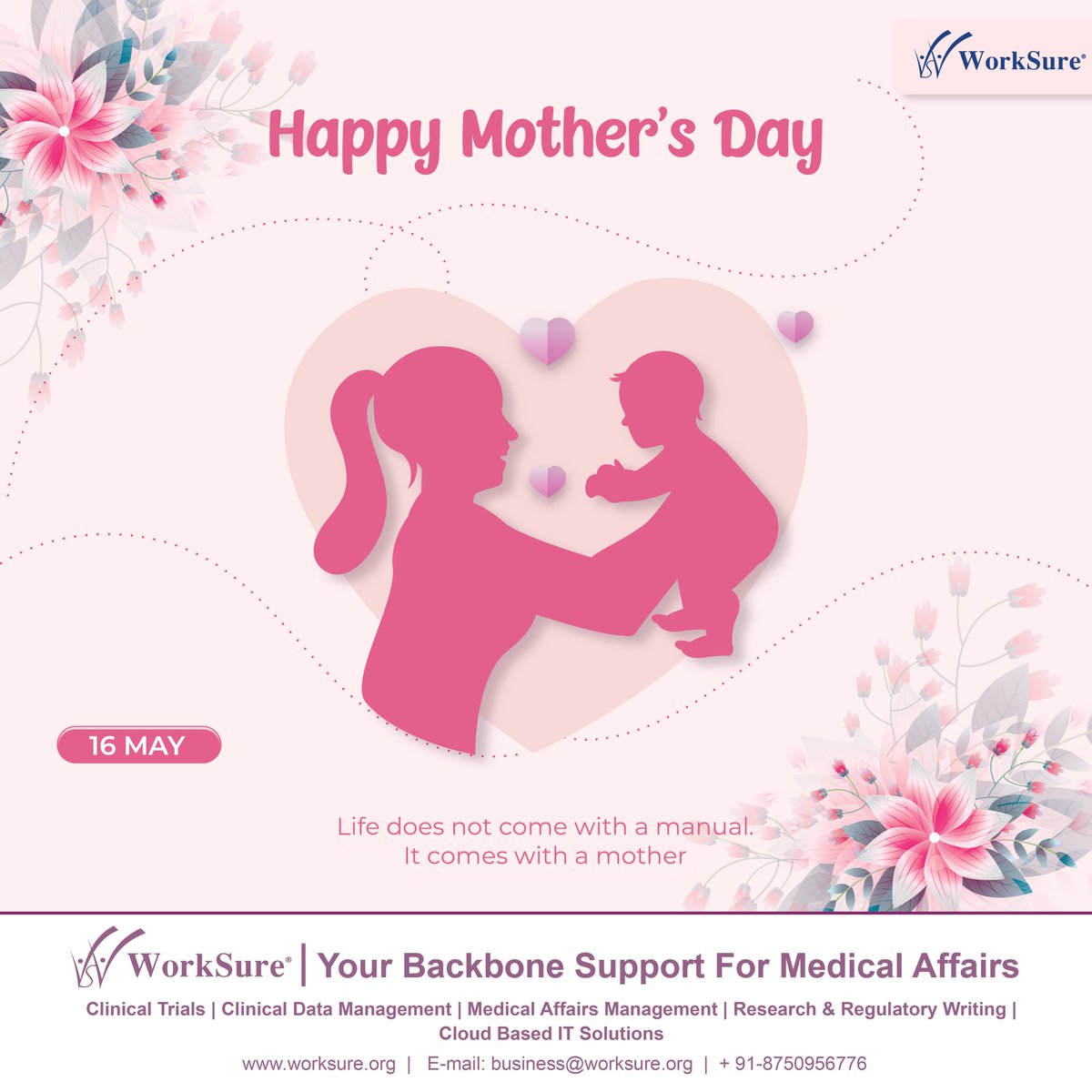 WorkSure wishes everyone Happy Mothers Day!

#worksure #mothersday #mothersday2023 #clinicaltrials #clinicalresearch #clinicaldevelopment #clinicaldatamanagement #clinicaloperations #clinicalstudies