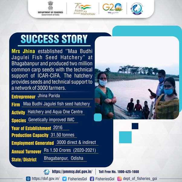 Entrepreneurs are paving way for the development of fisheries sector, enhancement of domestic fish consumption and providing livelihood opportunities for many across the nation. #DeptofFisheries #PMMSY