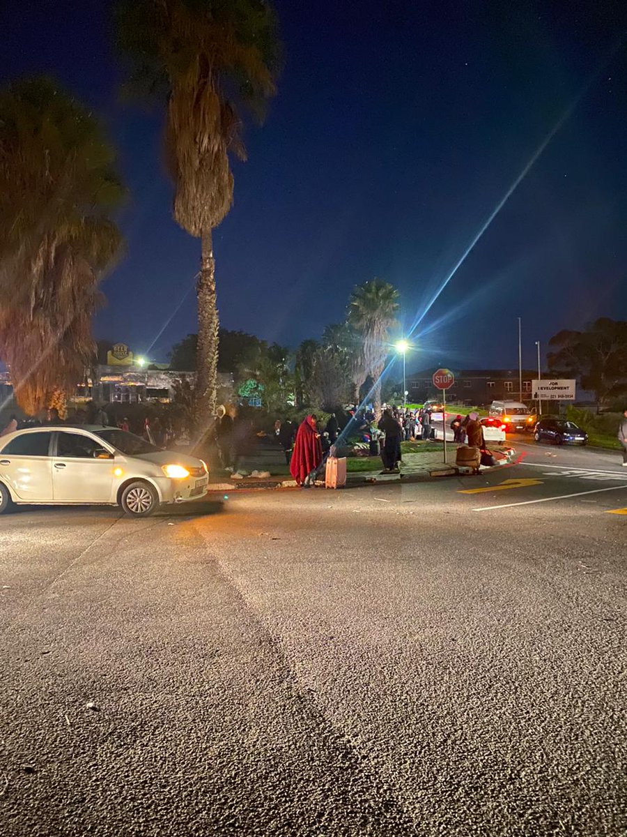 LudidiVelani's tweet photo. This was the situation last night. This is how CPUT student slept. Stranded with no food and water. I believe the situation remains the same today. CPUT asked students to vacate residences and they will be transported to their homes following the protests at the university https://t.co/WOnMplaoYx