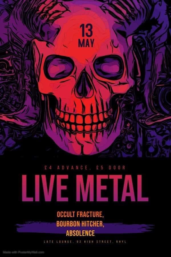 Occult Fracture (@occultfracture) on Twitter photo Wales 🏴 for Rhyl! Last UK show before we wrap this tour up.  It’s been amazing. Come to the Front Room/Late Lounge for one last ripper ☠️🖤☠️ Bourbon Hitcher & Absolence - Yeah! #supportlivemusic #Saturday #May13 Wales 🏴 for Rhyl! Last UK show before we wrap this tour up.  It’s been amazing. Come to the Front Room/Late Lounge for one last ripper ☠️🖤☠️ Bourbon Hitcher & Absolence - Yeah! #supportlivemusic #Saturday #May13