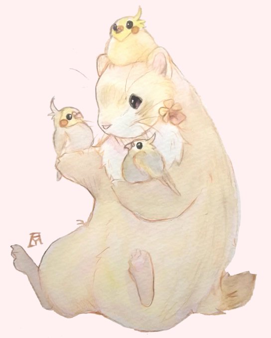 「animal on head hamster」 illustration images(Latest)
