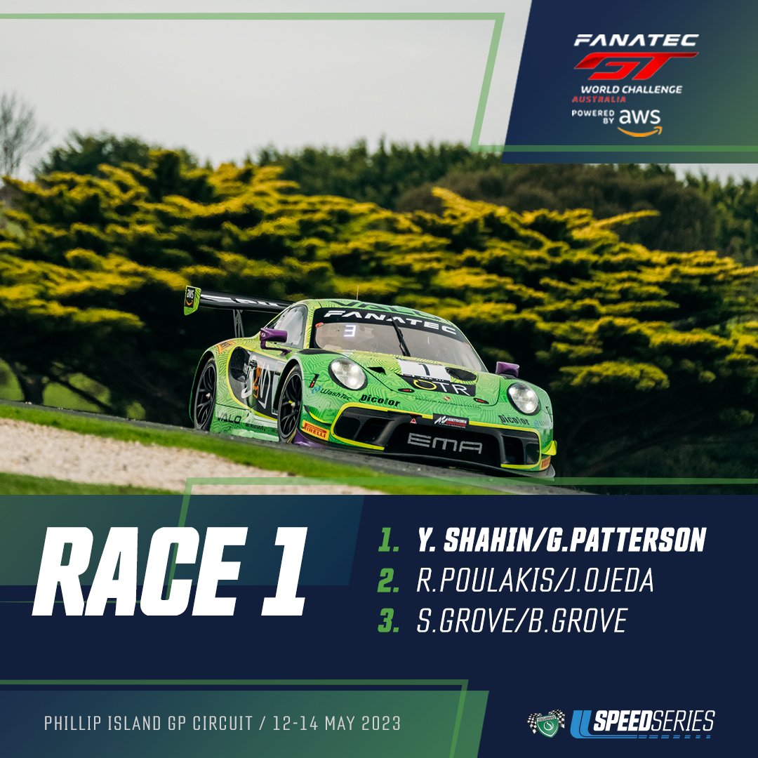 #2023RacesWatchedLog

Race #265
Series - @GTWorldChAUS
🌎 - Phillip Island 
📅 - 2023 (Race 1)
🏆- Garnett Patterson & Yasser Shahin