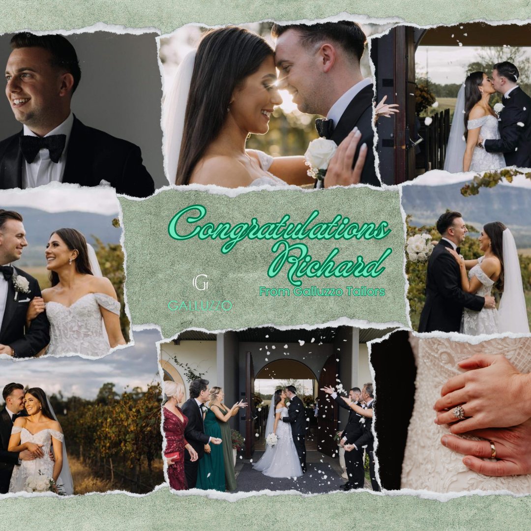 GalluzzoTailors's tweet photo. Congratulations to Richard on his wedding day! 👰🤵 We're honoured to have been part of his special day by dressing the groom. Thank you, Richard, for choosing Galluzzo Tailors, and we wish you and your bride all the happiness in the world!  #GalluzzoTailors #CustomSuits #Wedding https://t.co/i3PO2lLCM3