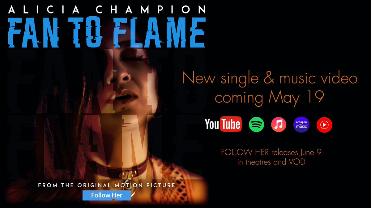 AliciaChampion's tweet photo. New music & video comin atcha! #FanToFlame, the #EndTitle track for @FollowHerFilm hits #YouTube & music streamers 5/19/23. Click link in bio to subscribe to my YouTube channel 🙏🏾🔥🙏🏾 https://t.co/tIRAMxcKsP
