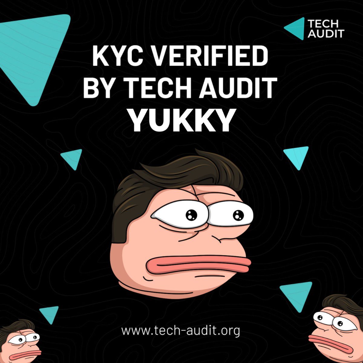 TechAudit has completed KYC Verification of the @yukkycoin Team. 

The mentioned project has been virtually verified by TechAudit. TechAudit has gathered and verified 1 government issued photo from the mentioned project owners.

More info:
tech-audit.org