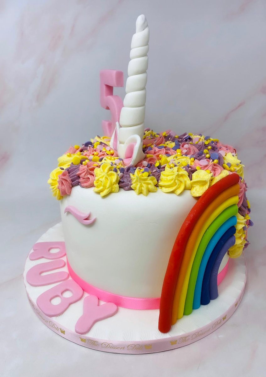 Life can be sweet, full of rainbows &amp; unicorns! ✨ 🦄 Unicorn &amp; Rainbow Fondant Iced 8" Victoria sponge cake 6” 3 ⁠
⁠🍰 ⁠Want to place an order? Fill out the form on my website, link in bio &amp; I'll get back to you as soon as possible! ⁠#UnicornCake  #BespokeCake