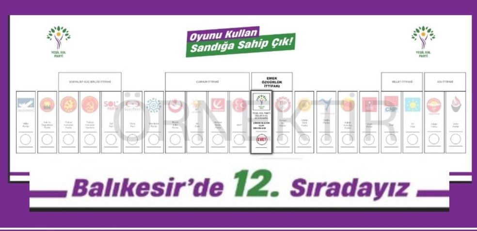 sevincoskun_'s tweet photo. Son 1 gün!
#YeşilSolParti Oy pusulasında #Balıkesir'de 12. sırada.
Oylar, Yeşil Sol Partimizin AĞACINA!
#BuradayızBirlikteDeğiştireceğiz
#DîsaEm 
@BlkYesilveSol @YesillerSol @yesilsolgonullu @YesilSolsecim @disadisaem https://t.co/RZByRJstU8