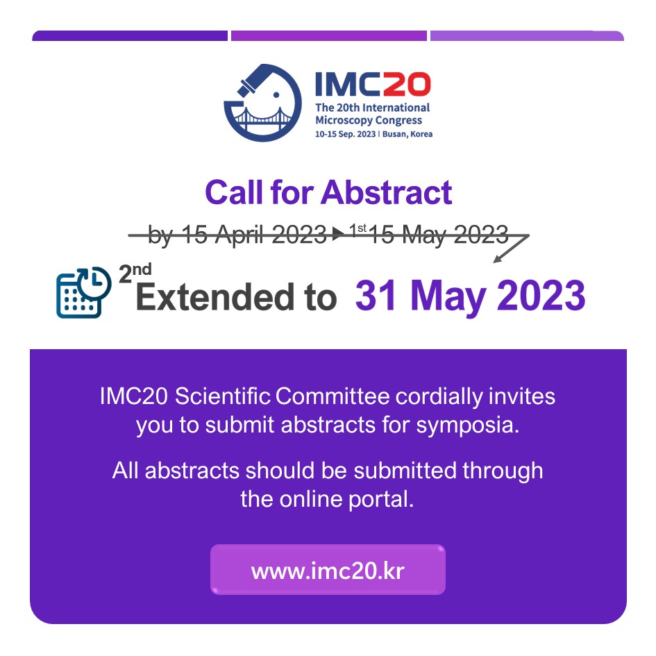⏰⏰⏰
Our second extension on our 'Call for Abstracts'!
+16 days - make sure you submit your abstract FINAL TIME ROUND!
Visit our website TODAY!
imc20.kr/html/abstract/…