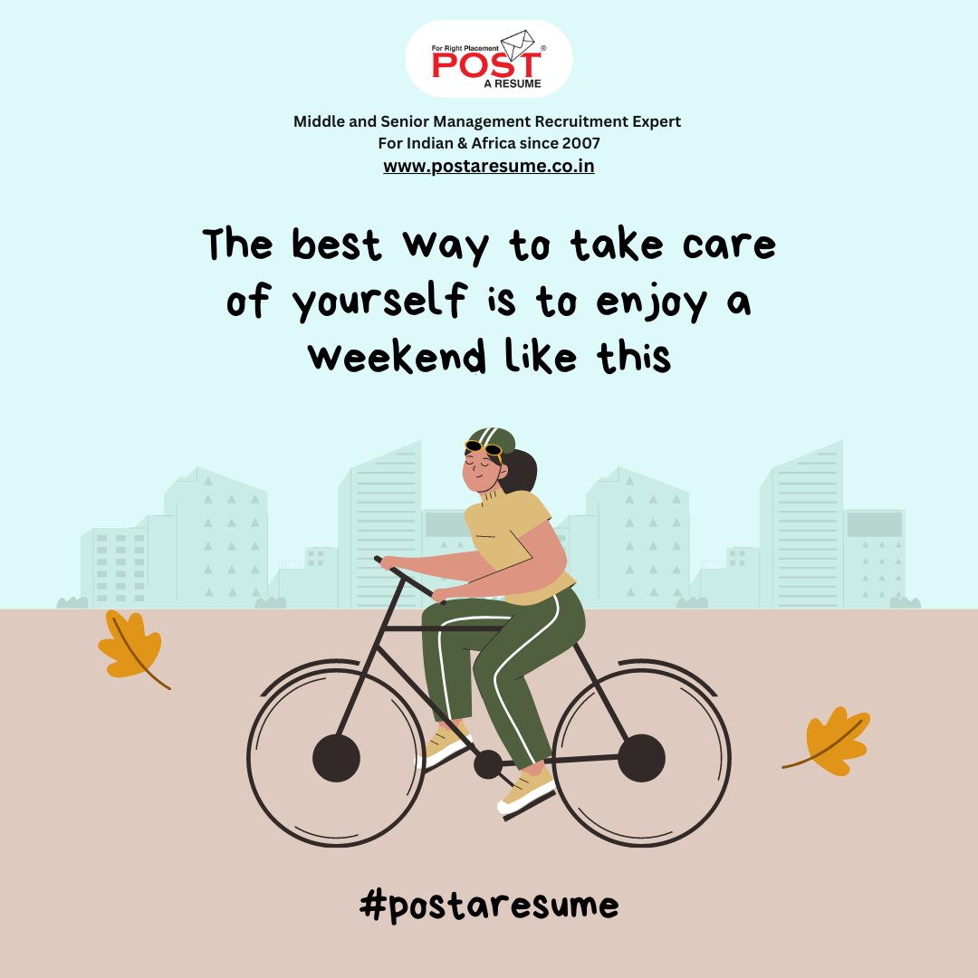 The best way to take care of yourself is to enjoy a weekend like this.
.
#WeekendQuote #QuoteofTheDay #SaturdayQuotes #saturdayvibes #postAresume #vipulMmali #VipultheWonderful